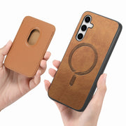 For Samsung Galaxy S25+ 5G Retro Magsafe Card Bag PU Back Cover Phone Case(Brown)