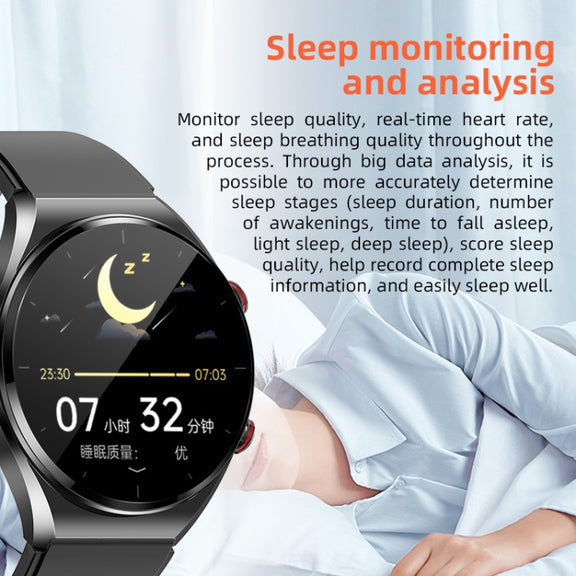 E09 Pro 1.32 inch Color Screen Smart Watch, Support Bluetooth Call / ECG Electrocardiogram(Silver)