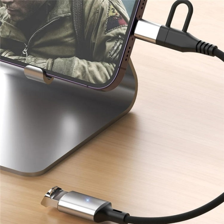 JS-112 2 in 1 USB Male to USB-C / Type-C / 8 Pin OTG Adapter Cable, Length: 15cm(Silver)