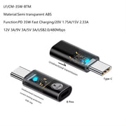 8 Pin Male to Type-C Female 35W Data Transmission Charging Converter Adapter