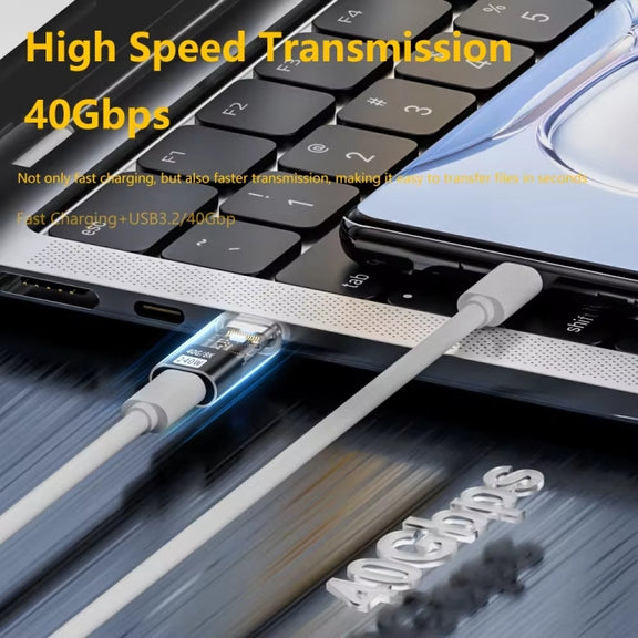 Type-C Male to 8 Pin Female 35W Data Transmission Charging Converter Adapter