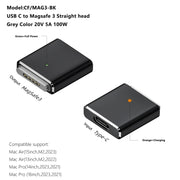 PD100W MagSafe 3 to Type-C Female Magnetic Charging Adapter for MacBook(Black)