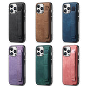 For iPhone 16 Retro Wristband Holder Leather Back Phone Case(Blue)