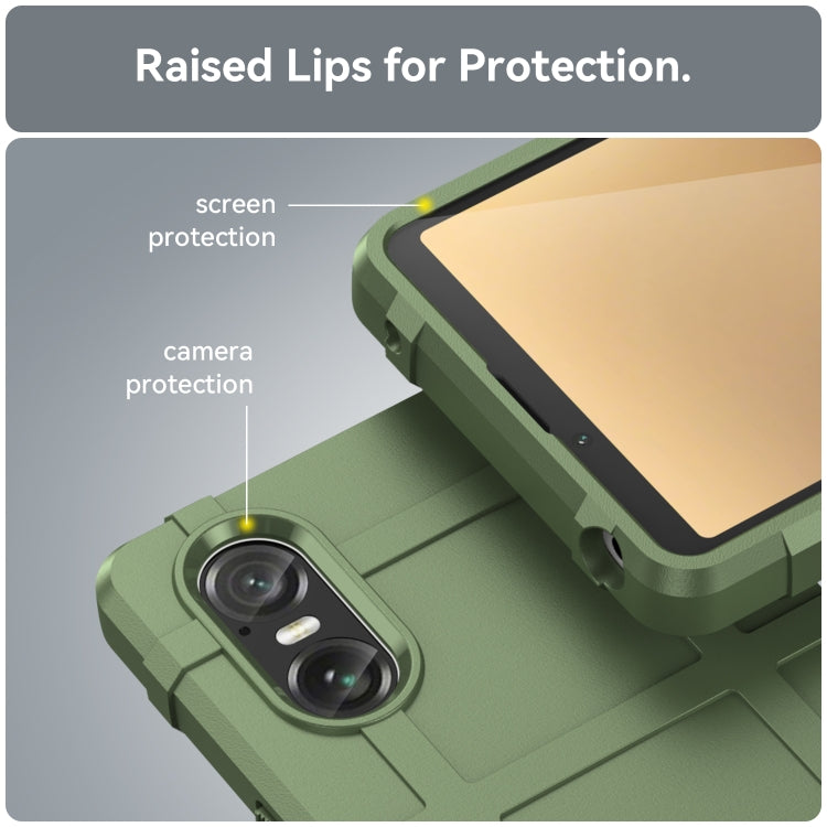 For Sony Xperia 10 VI Full Coverage Shockproof TPU Phone Case(Army Green)