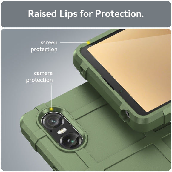 For Sony Xperia 10 VI Full Coverage Shockproof TPU Phone Case(Army Green)