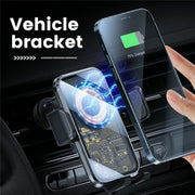 X11 15W Fast Charger Car Air Vent Hook Wireless Charger Intelligent Induction(Tarnish)