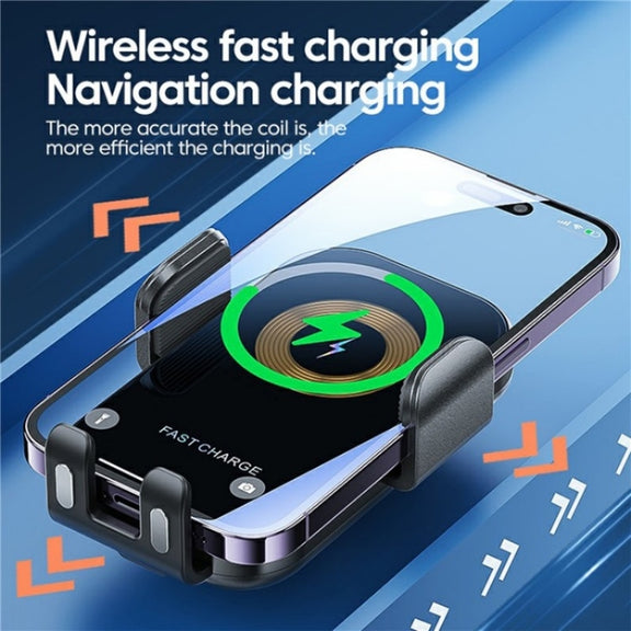 X12 Car Air Vent Touch Sensing Wireless Phone Charger Holder(Silver)