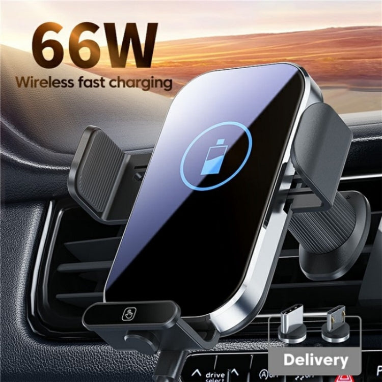 X10s Car Air Vent Hook 66W High Power Intelligent Induction Wireless Charger(Tarnish)