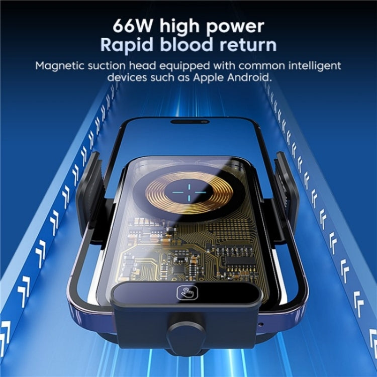 X11s 66W High Power Transparent Car Wireless Charger Phone Bracket(Silver)