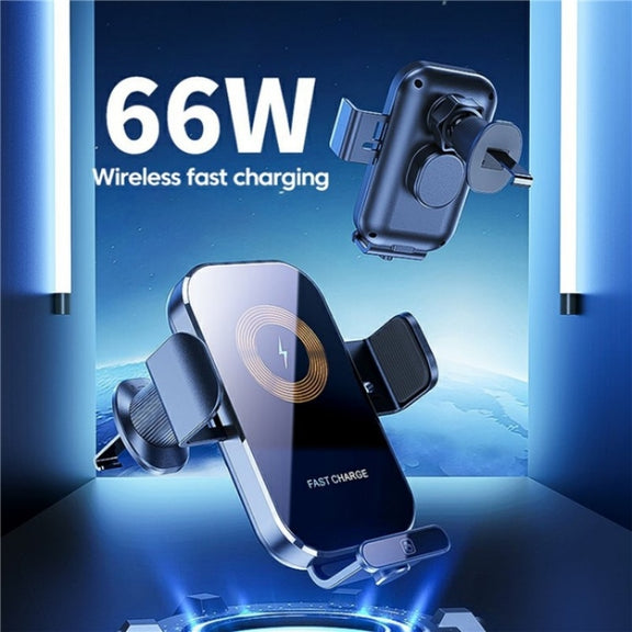 X12s Car Air Vent Wireless Charger 66W High Power Intelligent Induction Holder(Silver)