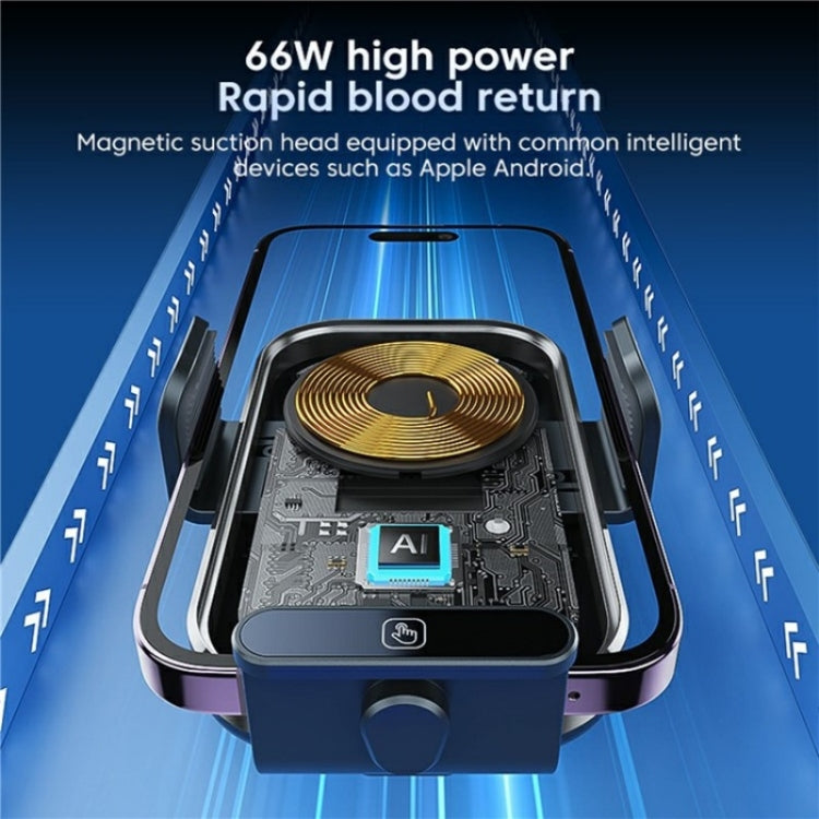 X12s Car Air Vent Wireless Charger 66W High Power Intelligent Induction Holder(Tarnish)