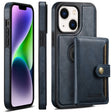 For iPhone 14 Plus Suteni M1 Oil Wax MagSafe Detachable Horizontal Card Bag Phone Case(Blue) - iPhone 14 Plus Cases by Suteni | Online Shopping South Africa | PMC TechLife | Buy Now Pay Later Mobicred