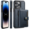 For iPhone 14 Pro Max Suteni M1 Oil Wax MagSafe Detachable Horizontal Card Bag Phone Case(Blue) - iPhone 14 Pro Max Cases by Suteni | Online Shopping South Africa | PMC TechLife | Buy Now Pay Later Mobicred