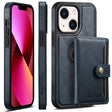 For iPhone 13 Suteni M1 Oil Wax MagSafe Detachable Horizontal Card Bag Phone Case(Blue) - free shipping - PMC TechLife - Order now!