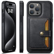 For iPhone 16 Pro Max Suteni M1 Oil Wax MagSafe Detachable Horizontal Card Bag Phone Case(Black) - iPhone 16 Pro Max Cases by Suteni | Online Shopping South Africa | PMC TechLife | Buy Now Pay Later Mobicred
