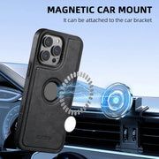 For iPhone 16 Pro Max Suteni M1 Oil Wax MagSafe Detachable Horizontal Card Bag Phone Case(Black)