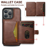 For iPhone 14 Plus Suteni M1 Oil Wax MagSafe Detachable Horizontal Card Bag Phone Case(Blue)