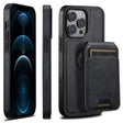 For iPhone 12 Pro Max Suteni M2 Oil Wax MagSafe Horizontal Card Bag Phone Case(Black) - iPhone 12 Pro Max Cases by Suteni | Online Shopping South Africa | PMC TechLife | Buy Now Pay Later Mobicred