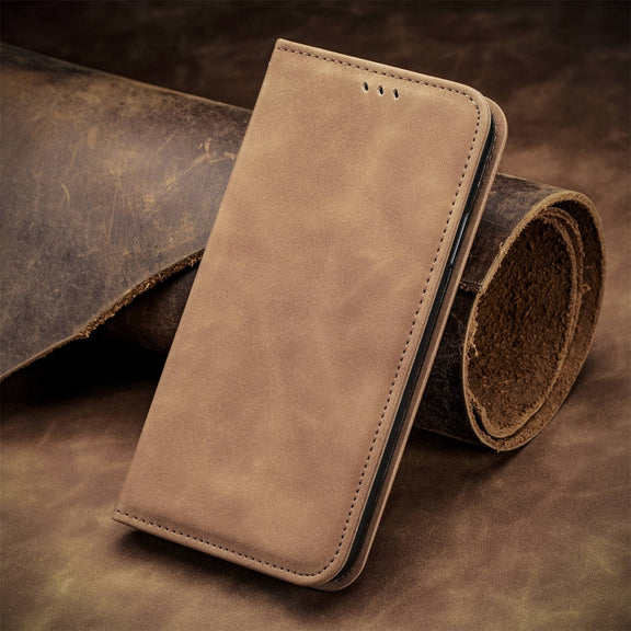 For Google Pixel 9 Retro Skin Feel Magnetic Flip Leather Phone Case(Brown)