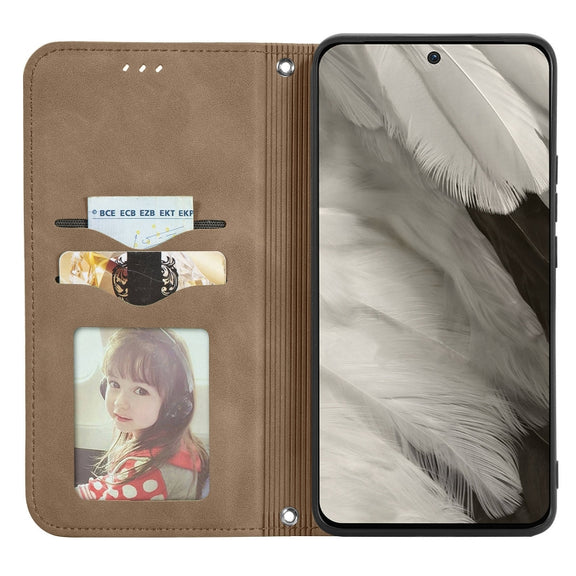 For Google Pixel 9 Retro Skin Feel Magnetic Flip Leather Phone Case(Brown)