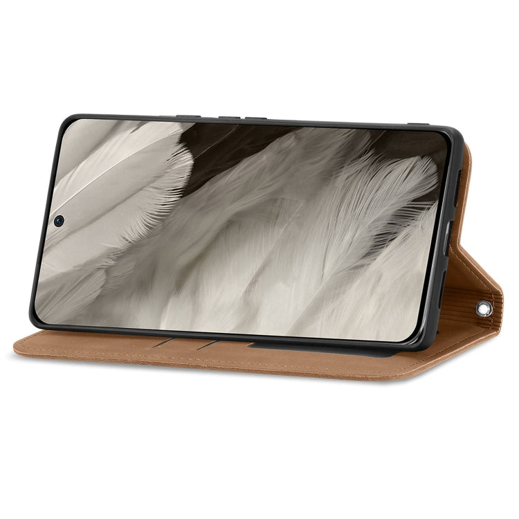 For Google Pixel 9 Retro Skin Feel Magnetic Flip Leather Phone Case(Brown)