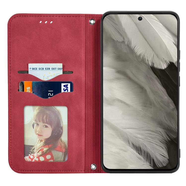 For Google Pixel 9 Retro Skin Feel Magnetic Flip Leather Phone Case(Red)