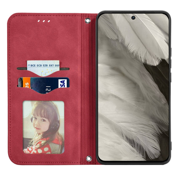 For Google Pixel 9 Retro Skin Feel Magnetic Flip Leather Phone Case(Red)