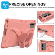 For Samsung Galaxy Tab S9 FE X510 Butterfly Bracket EVA Shockproof Tablet Case(Pink Orange)