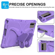 For Samsung Galaxy Tab S9 FE X510 Butterfly Bracket EVA Shockproof Tablet Case(Light Purple)