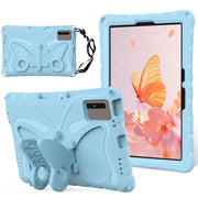 For Samsung Galaxy Tab S9 FE X510 Butterfly Bracket EVA Shockproof Tablet Case(Light Blue)