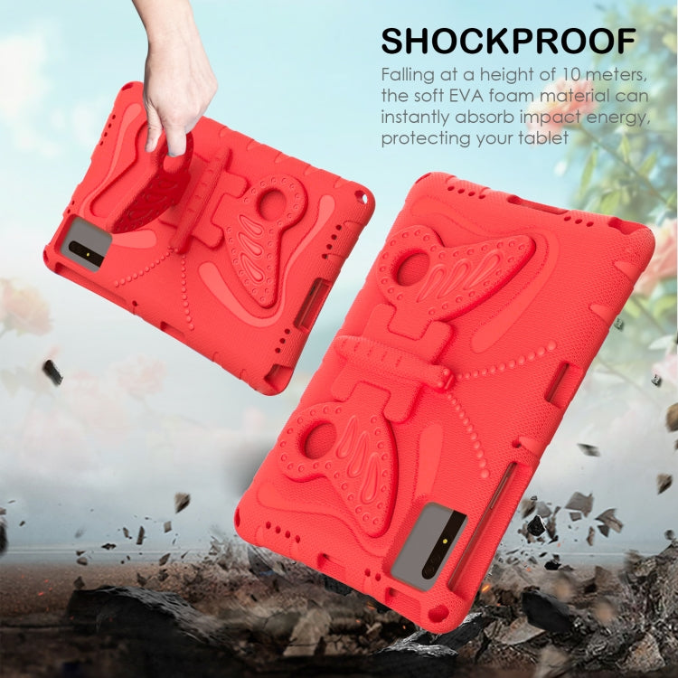 For Samsung Galaxy Tab S9 FE X510 Butterfly Bracket EVA Shockproof Tablet Case(Red)