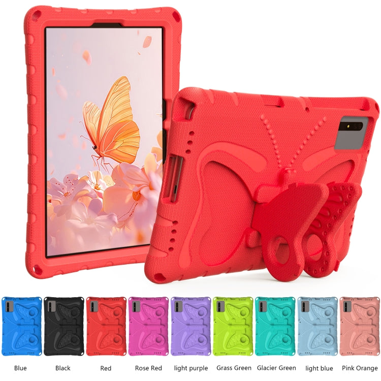 For Samsung Galaxy Tab S9 FE X510 Butterfly Bracket EVA Shockproof Tablet Case(Red)