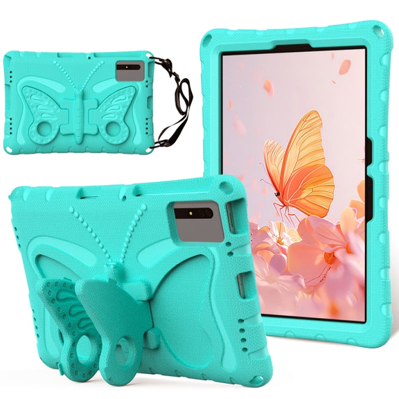 For Samsung Galaxy Tab S9 FE X510 Butterfly Bracket EVA Shockproof Tablet Case(Mint Green)