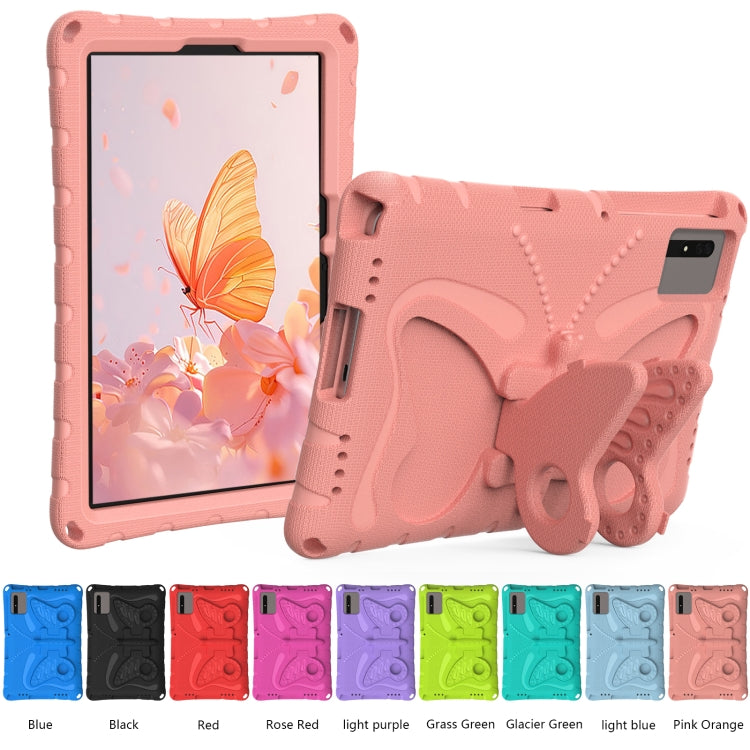 For Samsung Galaxy Tab S9 11 X710 Butterfly Bracket EVA Shockproof Tablet Case(Pink Orange)