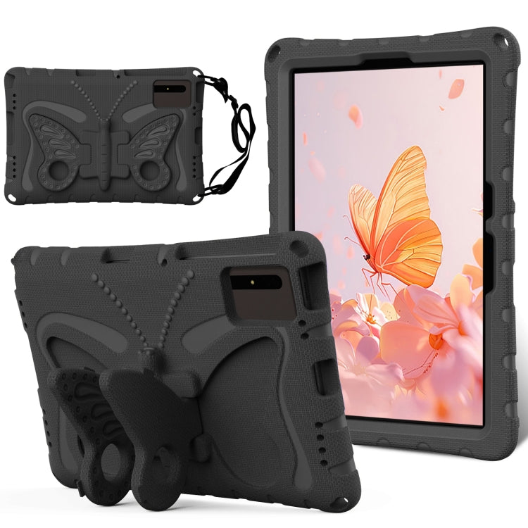 For Samsung Galaxy Tab S9 11 X710 Butterfly Bracket EVA Shockproof Tablet Case(Black)