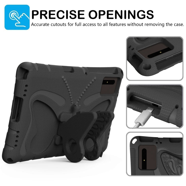 For Samsung Galaxy Tab S9 11 X710 Butterfly Bracket EVA Shockproof Tablet Case(Black)