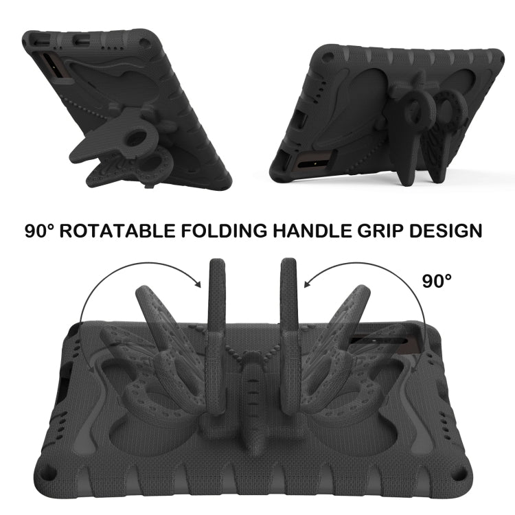 For Samsung Galaxy Tab S9 11 X710 Butterfly Bracket EVA Shockproof Tablet Case(Black)