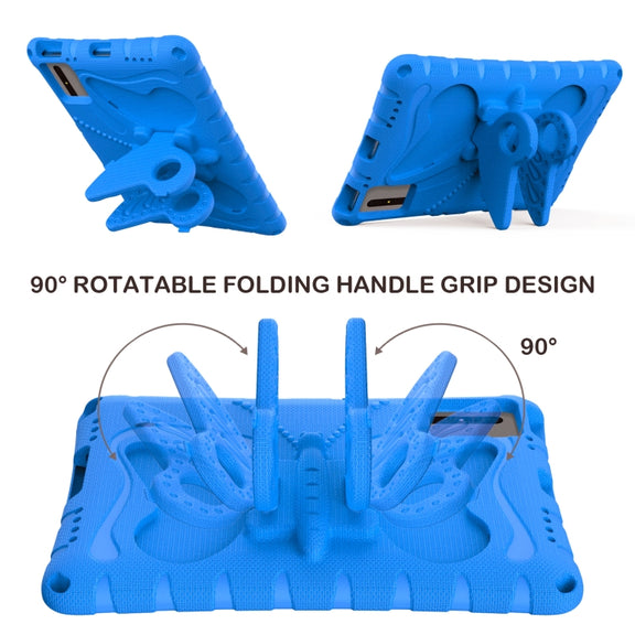 For Samsung Galaxy Tab S9 11 X710 Butterfly Bracket EVA Shockproof Tablet Case(Blue)