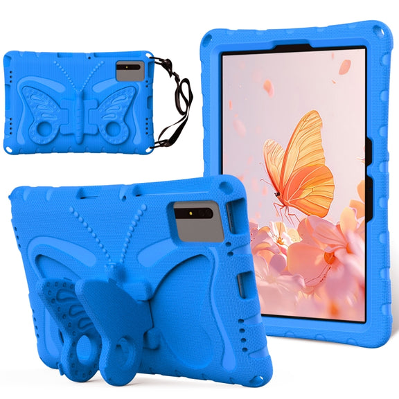 For Samsung Galaxy Tab S9 11 X710 Butterfly Bracket EVA Shockproof Tablet Case(Blue)