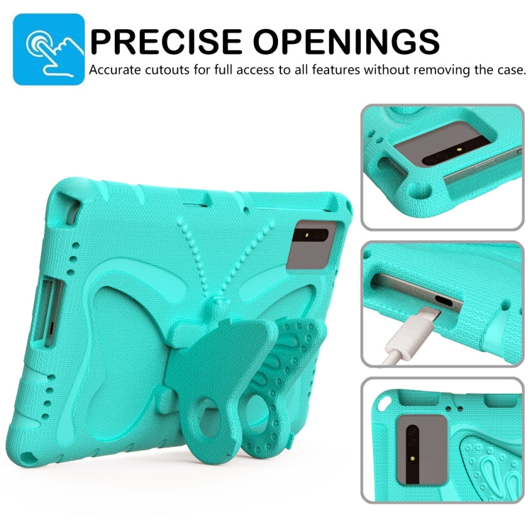 For Samsung Galaxy Tab S9 11 X710 Butterfly Bracket EVA Shockproof Tablet Case(Mint Green)