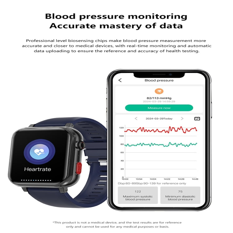 G18 1.83 inch Color Screen Smart Watch Silicone Strap, Support  Noninvasive Blood Sugar / Uric Acid(Red)