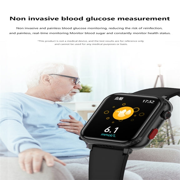 G18 1.83 inch Color Screen Smart Watch Silicone Strap, Support  Noninvasive Blood Sugar / Uric Acid(Blue)