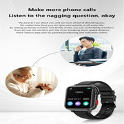G18 1.83 inch Color Screen Smart Watch Leather Strap, Support  Noninvasive Blood Sugar / Uric Acid(Brown)