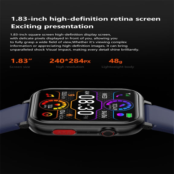 G18 1.83 inch Color Screen Smart Watch Leather Strap, Support  Noninvasive Blood Sugar / Uric Acid(Brown)