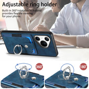 For Huawei Pura 70 Retro Skin-feel Ring Card Wallet Phone Case(Blue)