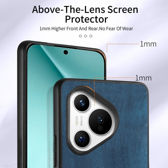 For Huawei Pura 70 Retro Skin-feel Ring Card Wallet Phone Case(Blue)