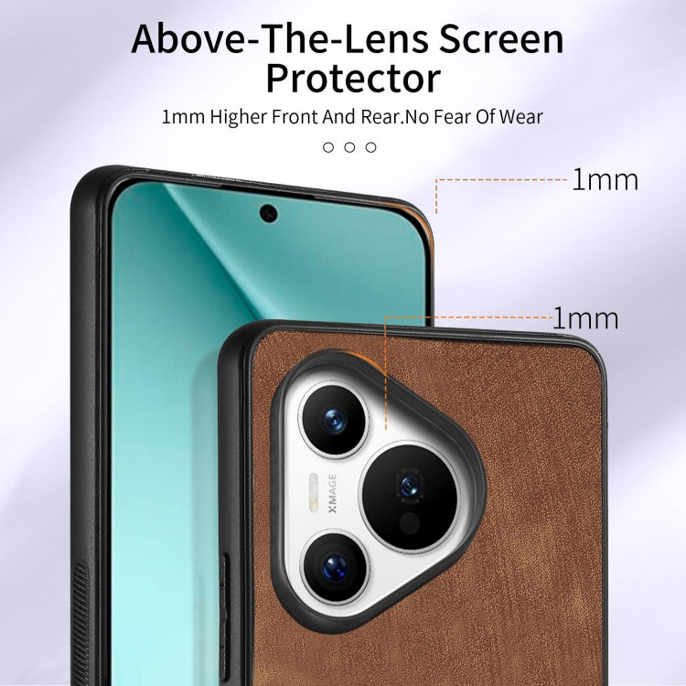 For Huawei Pura 70 Retro Skin-feel Ring Card Wallet Phone Case(Brown)