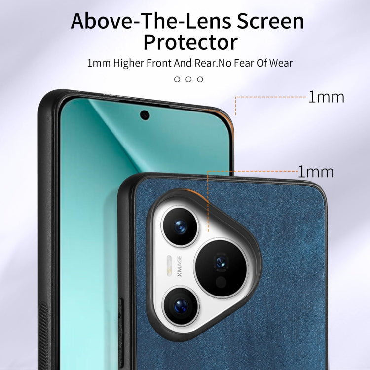 For Huawei Pura 70 Pro+ Retro Skin-feel Ring Card Wallet Phone Case(Blue)