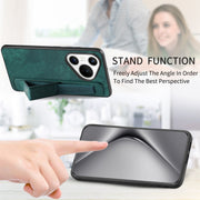 For Huawei Pura 70 Retro Wristband Holder Leather Back Phone Case(Green)