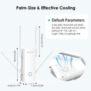 Wavlink WN583AX3 AX3000 Dual Band WiFi Repeater/AP/Router/Mesh Mode WiFi Extender, Plug:US Plug
